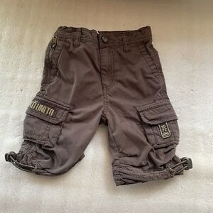 Ecko Unlimited Baggy Cargo Pants Baby 6 Mos Brown Cotton Blend Patches Pockets